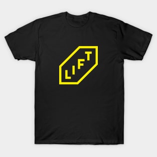 LIFT word mark composition in yellow color showing scaling and growth T-Shirt